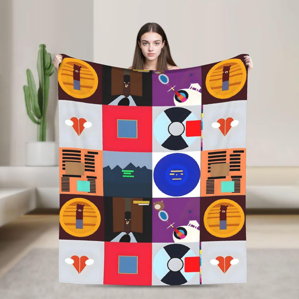 Kanye West Covers Minimalist Blanket Warm Fashion Plush Throw Blanket For Students Living Room Flannel Bedspread Bed Cover