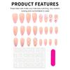 24PCS Nude Fake Nails with French Pink Tip Reusable Long Lasting Press on Nails for Fingernail DIY Decoration