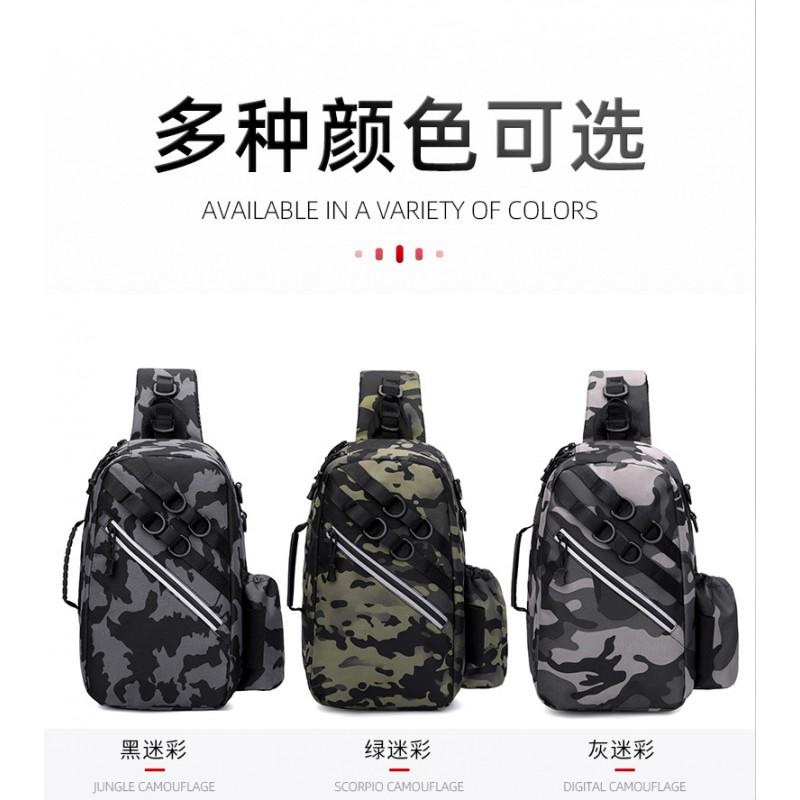 Multi-Functional Fishing Waist Pack With Rod Compartment Oxford Fabric Waterproof Tackle Storage Bag Lure