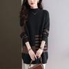 Navava Men S Color Block Warm looSe Fit Mock Neck Long Sleeve Knit Top Nk3403
