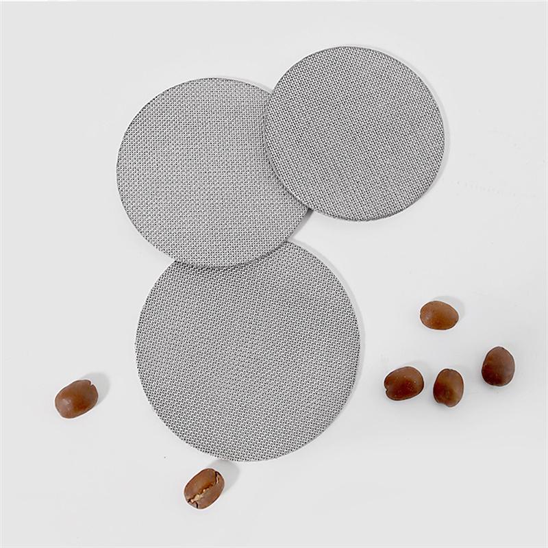 49/51/53/58mm Reusable Coffee Puck Screen with Wood Base Single Layer Coffee Filter Mesh Coffee Handle Portafilter Puck Screen
