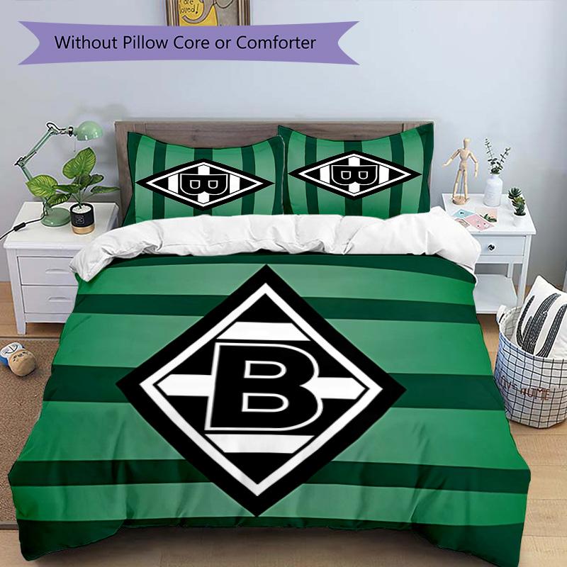 3pcs Borussia Mönchengladbach LOGO Pattern Bedding Set Duvet Cover Set Includes Duvet Cover &pillowcases, Perfect All Season Bedroom Decoration & Gift