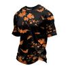 Men's Lightweight Quick-Dry Mesh Short Sleeve Round Neck T-Shirt with Halloween Print