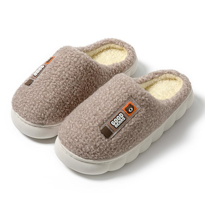 

Хлопковые тапочки осень и зима домашние комнатные отельные толстоподошвенные плюшевые теплые и удобные туфли Size 42-43 [Size 1-2 smaller shoes]