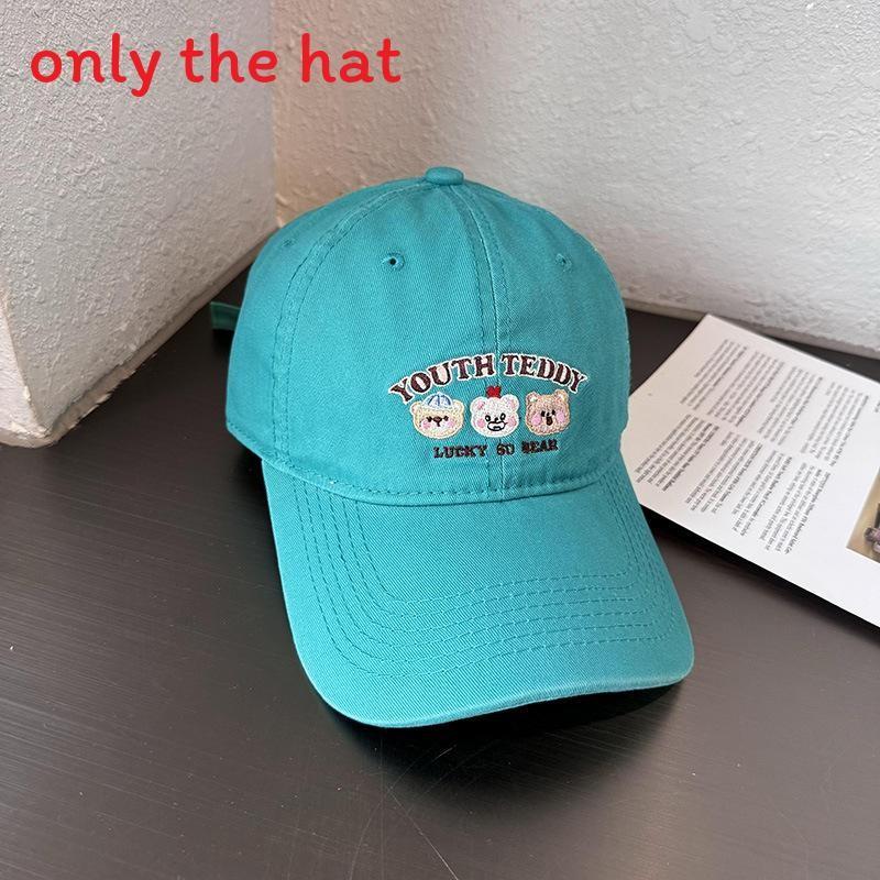 Cap Baseball Fashionable With Little Bear And Letter Embroidery Design For Daily