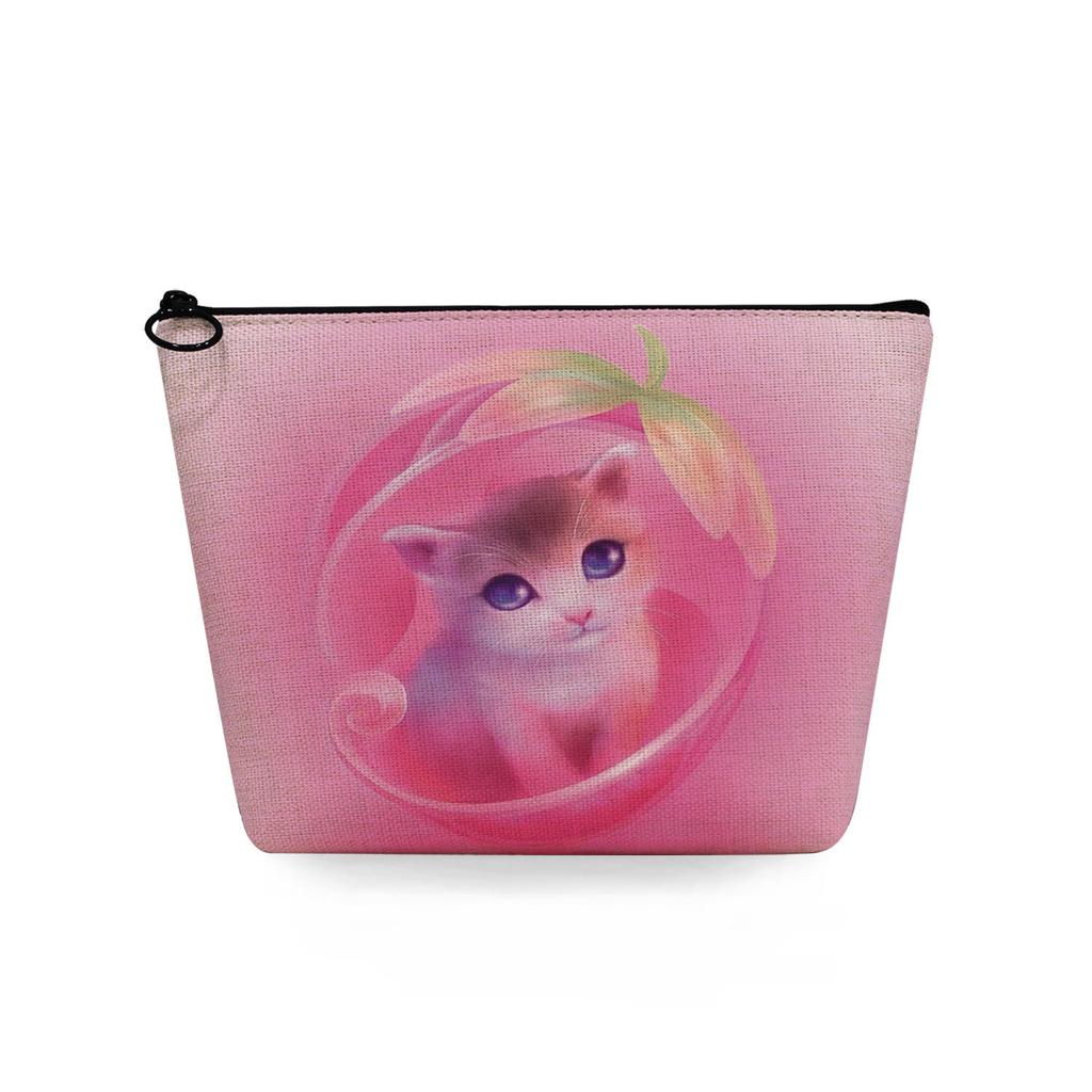 Women Cartoon cat Print Cosmetic Bag Toiletries Organize Travel Storage Case 6868