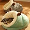Weiches Hundebett Sofa Warmes Plüsch Tierkörbchen für Kleine Mittlere Hunde Katzen Teddy Schlafnest Gemütliche Welpenhöhle Haus Hundezubehör