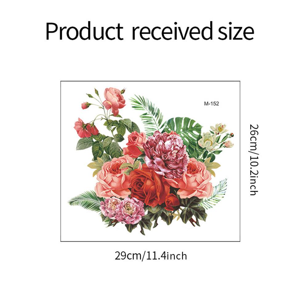 Pfingstrosen-Blumen-Toilettenaufkleber, selbstklebende Gemälde, Wandaufkleber für Badezimmer, Schlafzimmer, Dekor