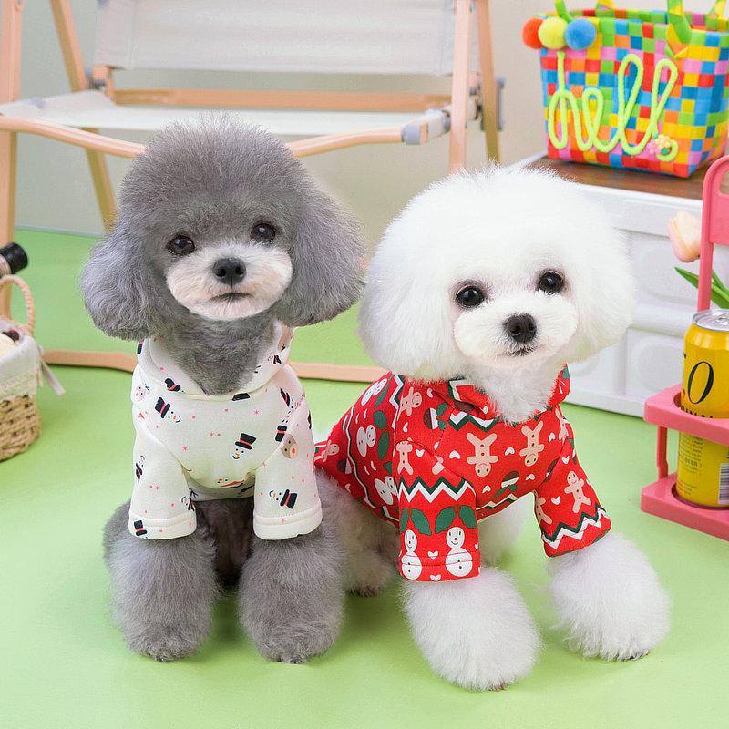 Christmas Hooded Sweatshirt for Dogs - Teddy & Bichon Styles