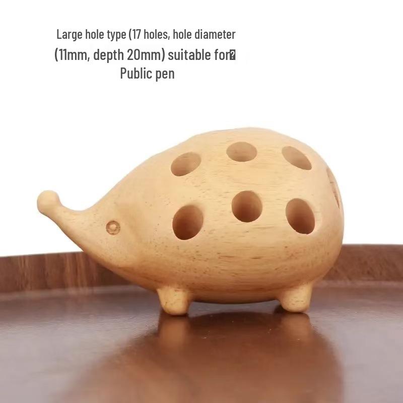 Nordic Hedgehog Wooden Pen Holder for Office or Kids' Room Decor
