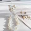 1Pc Pearl Love Heart Bow Beads Cellphone Decor Chain Charm Lanyard Universal Accessories Jewelry Pendant Strap Women Girls