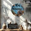 Vintage Welcome Sign Metal Wall Art for Home Bar Decor