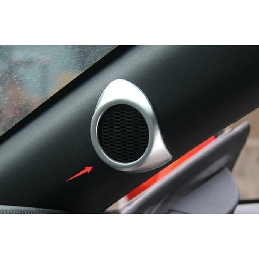 Car Front A Pillar Speaker Frame Cover For Ford Mustang 2015- Matte Silver