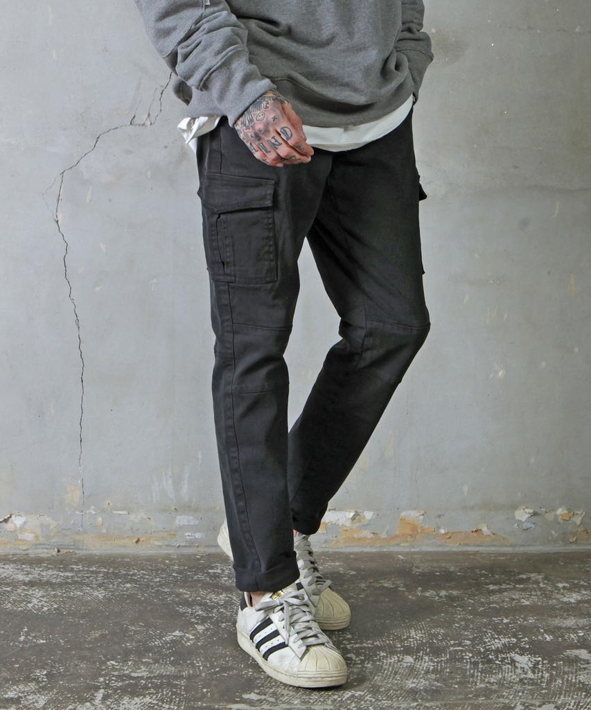 HALBKREIS LAYOUT Tapered Fit Cargo Pants Cp-003_Bk