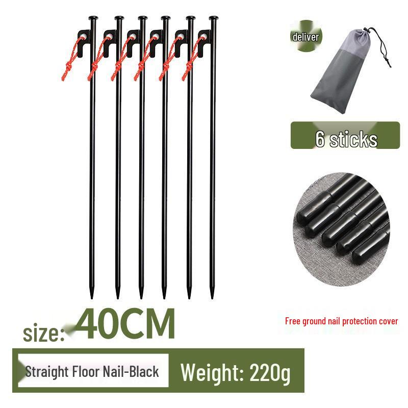 Steel Tent & Tarp Pegs: Thickened, Windproof, Long Camping Peg Set for Outdoor Use