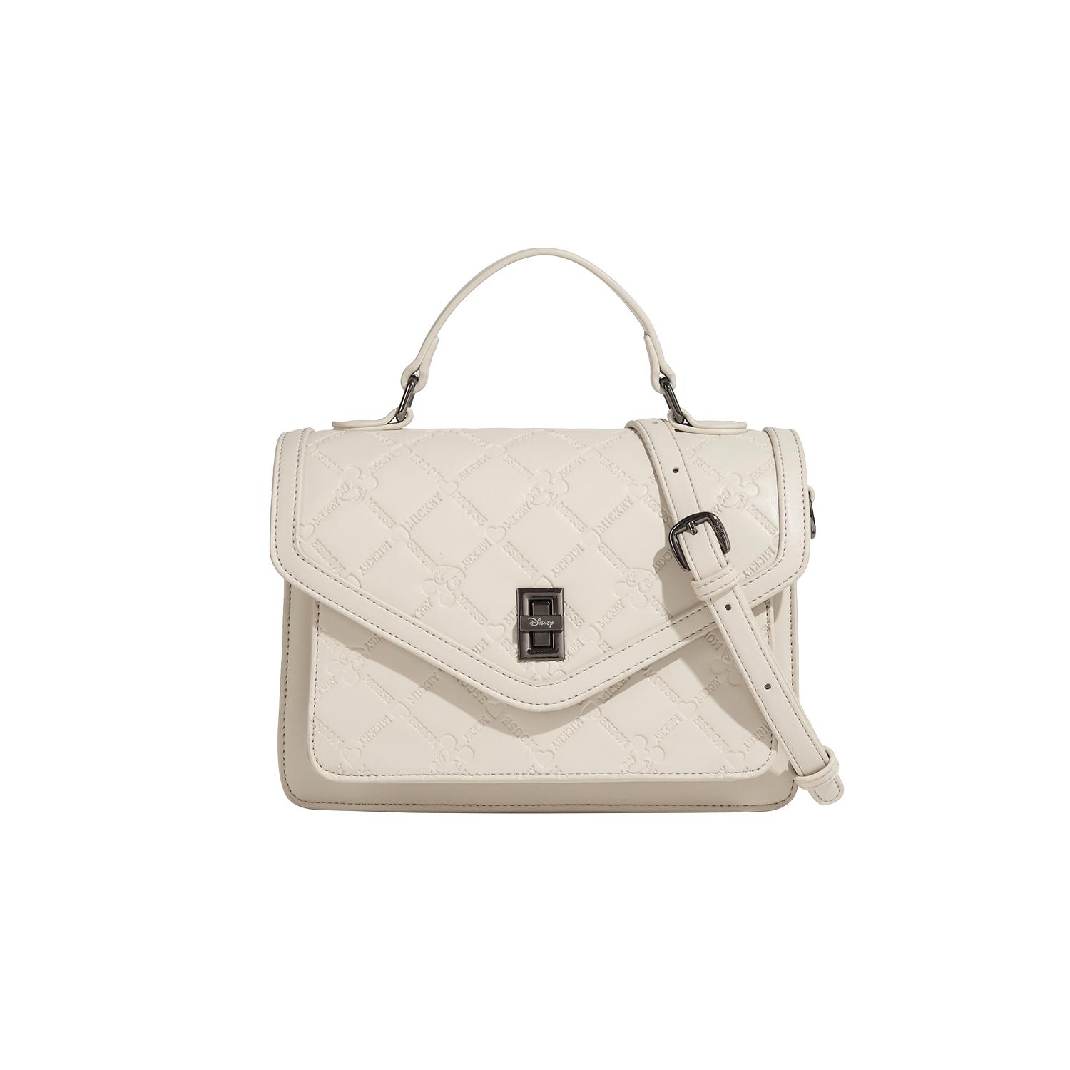 

New Disney Mickey Series PU Shoulder Bag, Handbag Women s White BMK-71454W 23.1*7.1*16.0CM