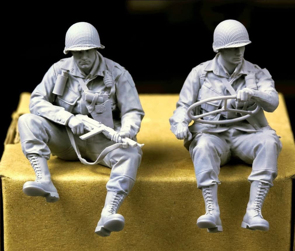 H3 Model WWII Army Paratrooper Driver Crew Set Resin Kit HS35025 Molded Color 1/35 U.S. &