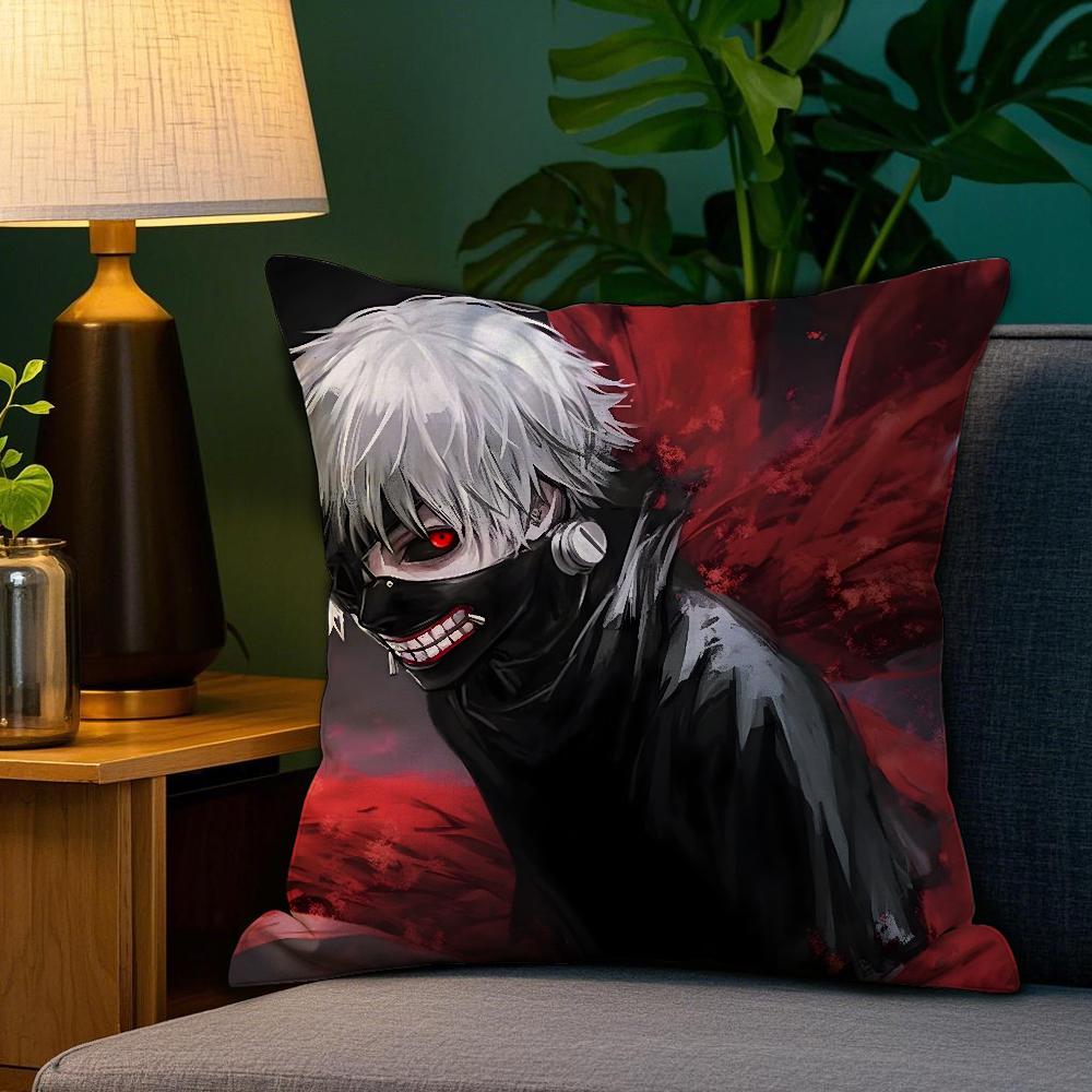 Tokyo G-Ghoul K-Kaneki Ken Pillow Case Plush Fabric Soft Double Sided Print Sofa Cushion Cover Throw Pillow Covers