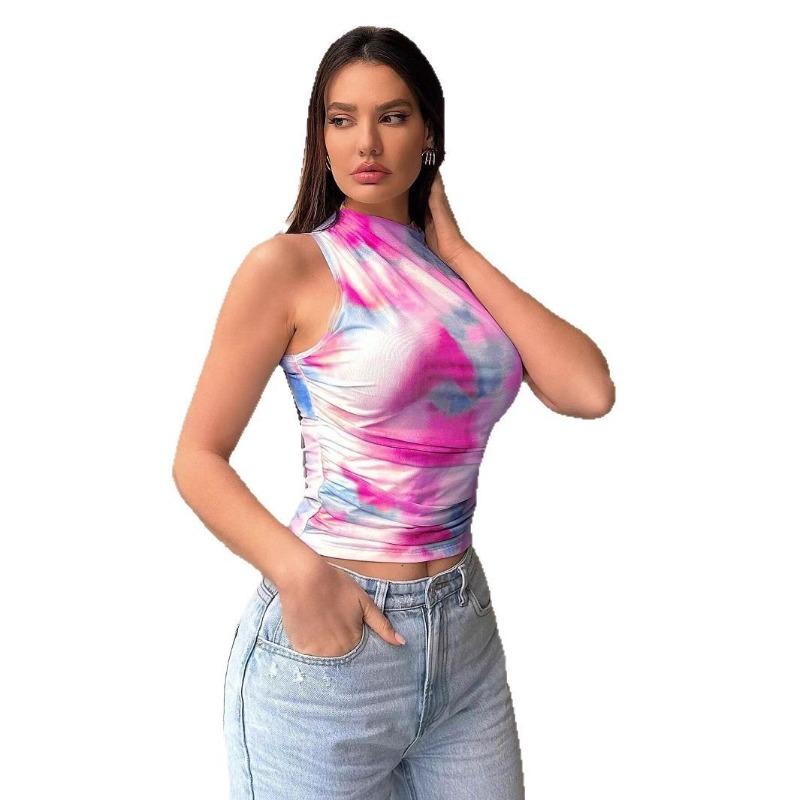 Damen Cool Street Style Bedrucktes Mesh West Top