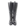 Great CHANEL Knee-high boots black leather Women 36 G30379 Used