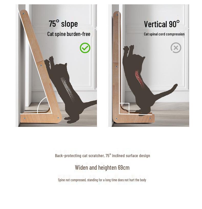 L-Shaped Solid Wood Sisal Cat Scratching Post - Durable, No Debris, Anti-Scratch Sofa Protector & Toy