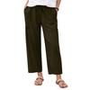 Women Loose Fit Wide Leg Drawstring Pants Casual Linen Trousers with Pockets Elastic Waistband Relaxed Fit Summer Bottoms