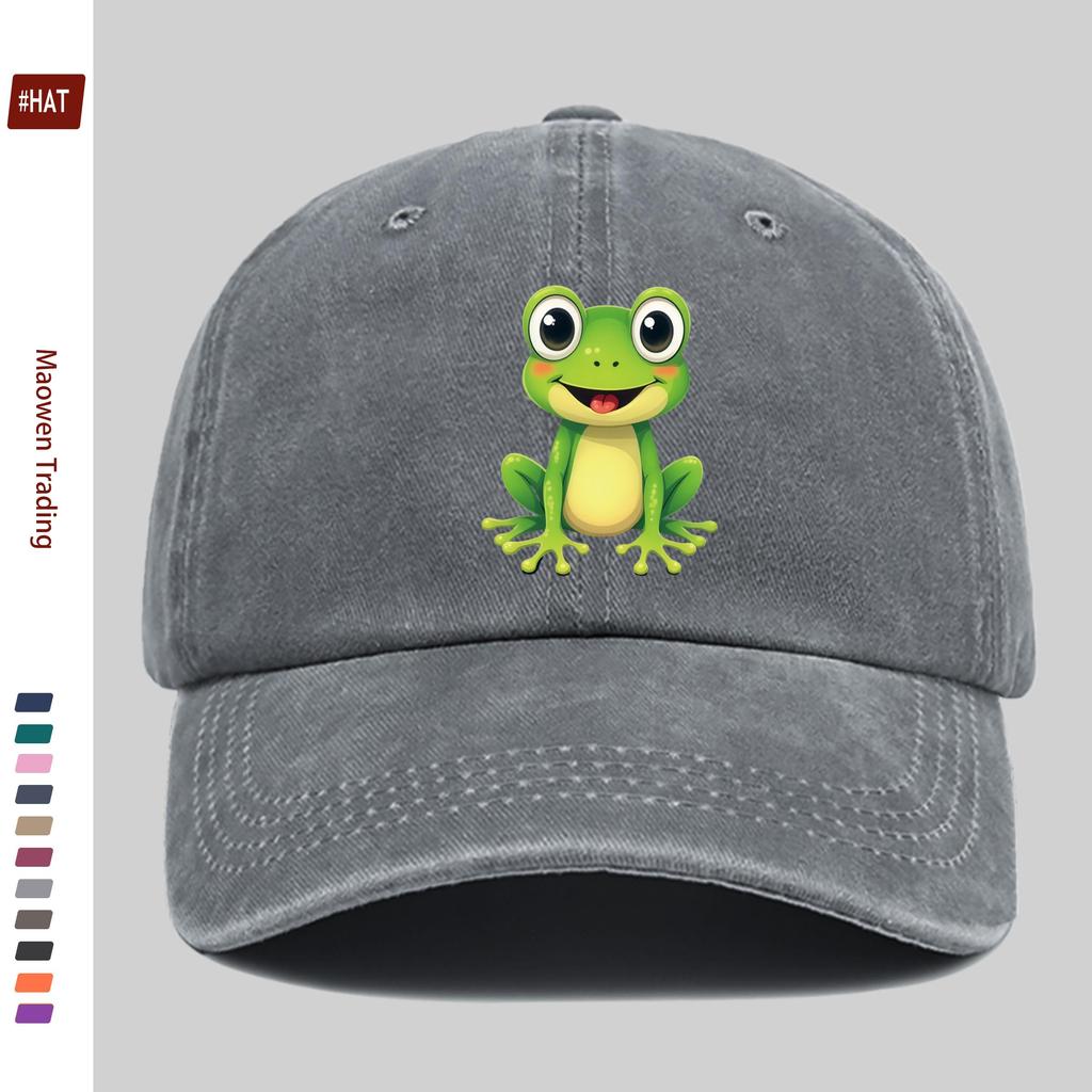 Pc Cartoon Frog Print Pattern Baseball Cap Cartoon Patriotic Style Design Fashion Decor Hat Truck Driver Papa Hat Comfortabl