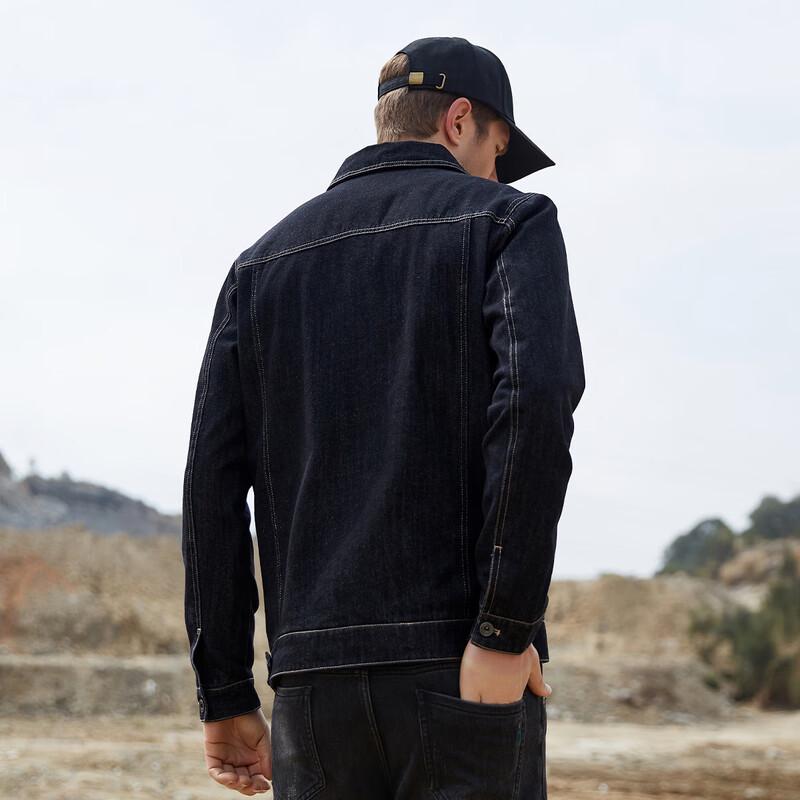 JEEP Men's Fashion Big Pocket Lapel Denim Jacket