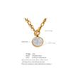 Eetit Round Double Sided Angel Pendant Drop Necklace Stainless Steel Golden Chain Toggle-Clasps Statement Jewelry Waterproof