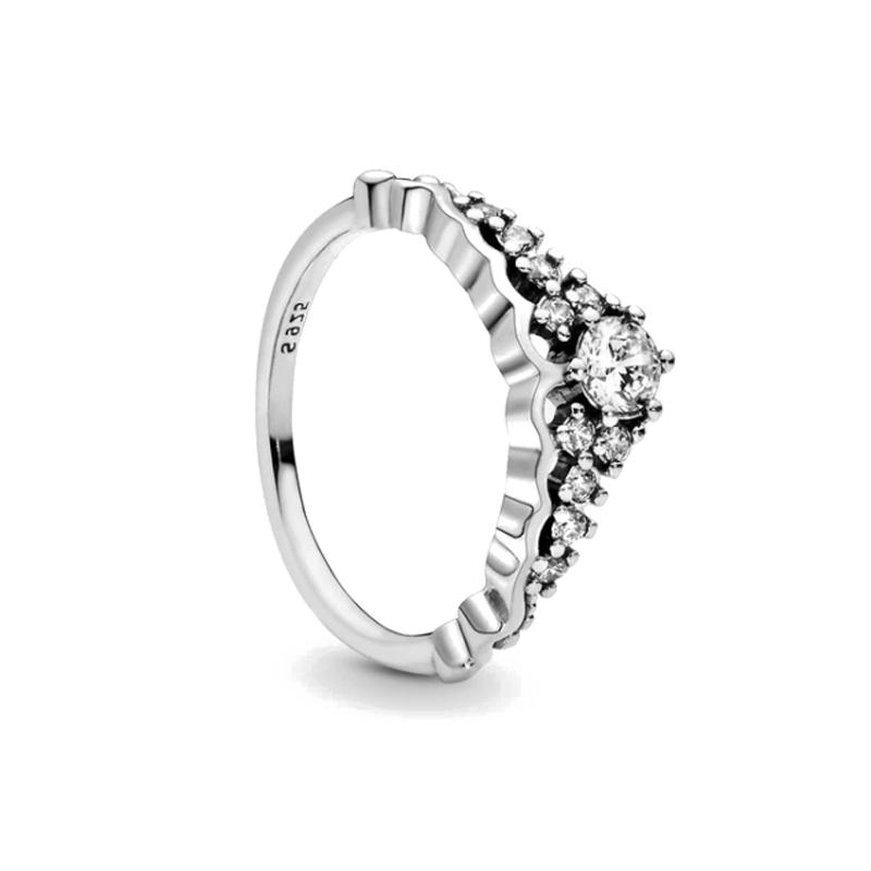 2025 New S925 Silver Family Tree Garland Crown Ring Suitable For Valentine's Day Women's Gift DIY High Jewelry Fashion Jewelry