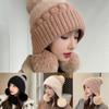 Pearl-embellished Knitted Hat Warm Thickened Women's Beanies Bonnet Caps for Outdoor Riding