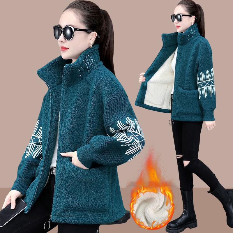 Warm Wool Winter Jacket Fashion Loose Velvet Thick Coat Short Casual Women's Zipper Outwear