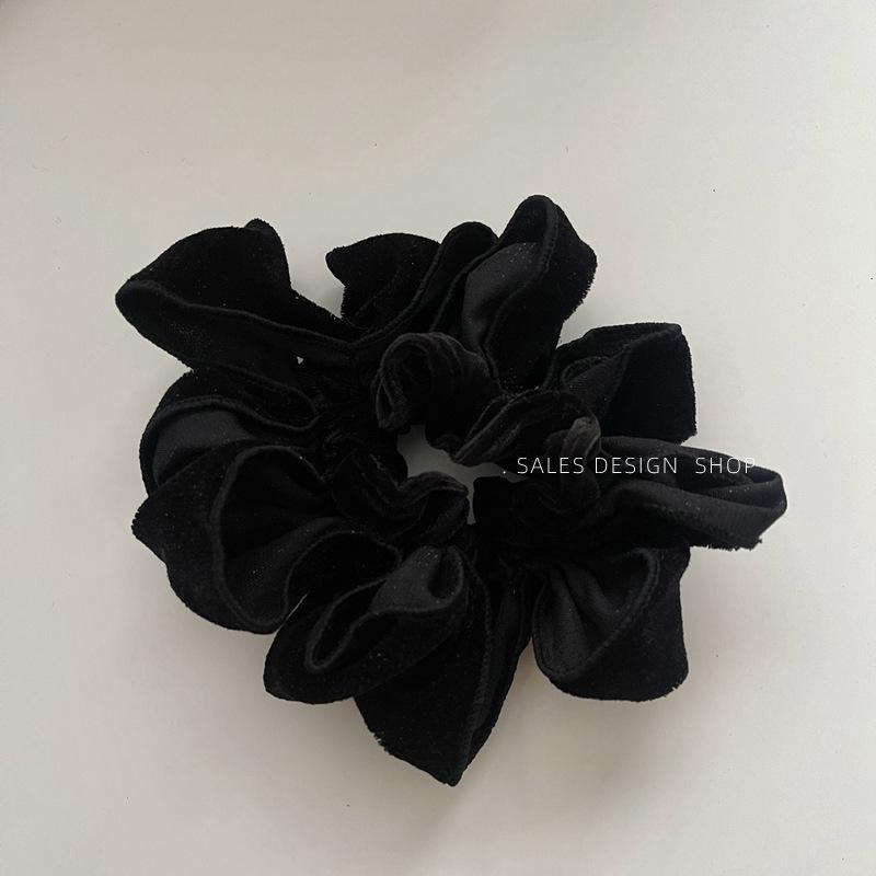Korean Velvet Starry Sky Scrunchie: Exquisite Pleated Hair Tie for Low Ponytail - Fashionable and Simple Hair Accessory