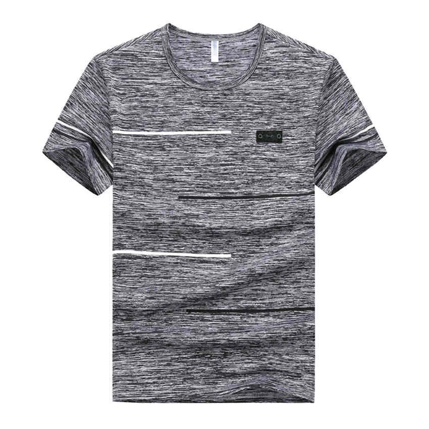 Sommer Herren T-Shirt aus Eisseide, schnelltrocknend, kurze Ärmel, lässig, Fitness, Sport, atmungsaktiv, O-Ausschnitt
