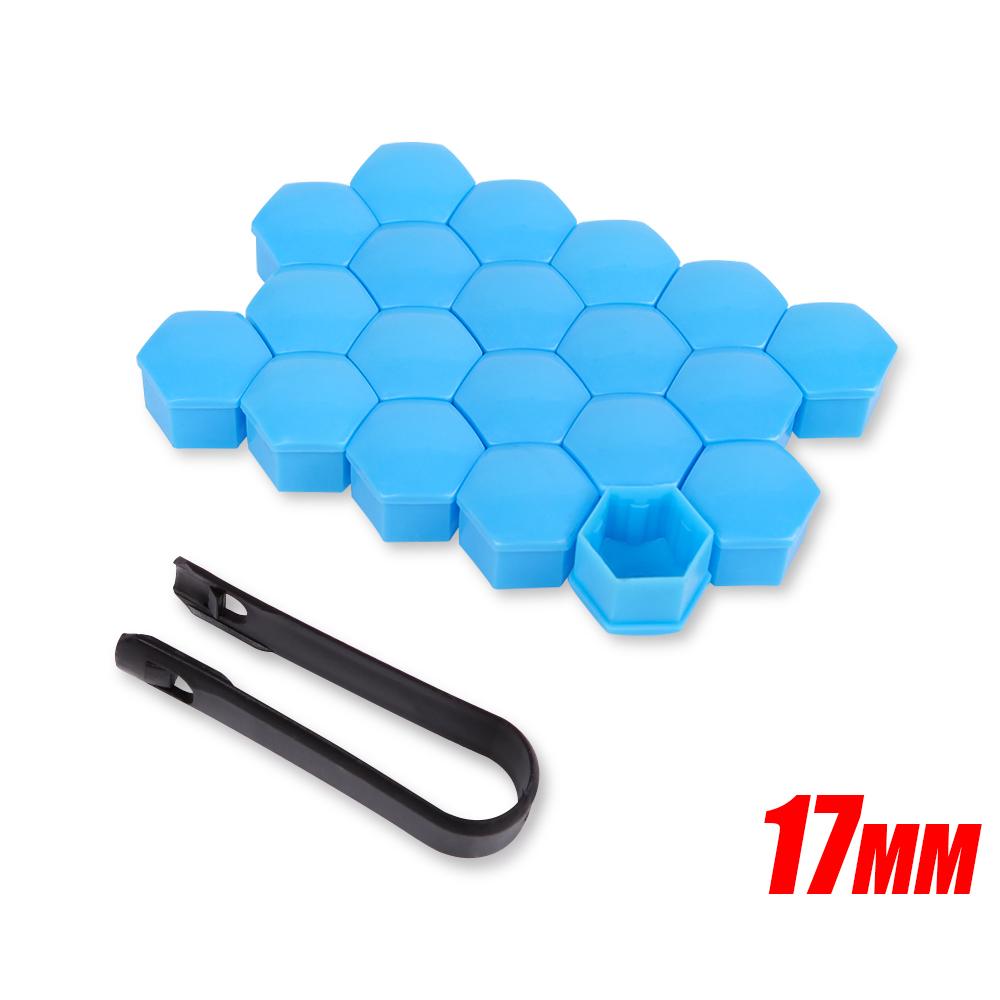 20pcs Car Wheel Tire Hub Caps 17/19/21mm Tyre Nut Screw Anti-Rust Protection Cap Cover Decoration Rims Screws Plugs