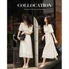 Demana Women's Square Collar Puff Sleeve A-line Midi Dress