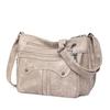 Women's bag new casual large-capacity shoulder bag washed leather messenger bag fashionable mother bag
