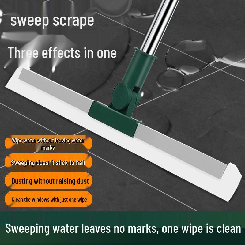 Magic Silicone Broom & Water Squeegee for Bathroom Floors - Hair Remover and Mop Combo