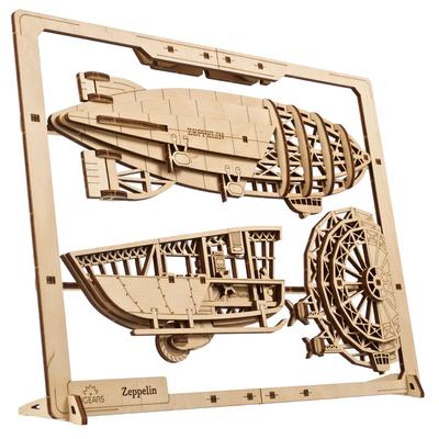 Ugears Zeppelin Puzzle 70208 Wooden 3D Puzzle No Glue or Tools Required Craft 2.5D