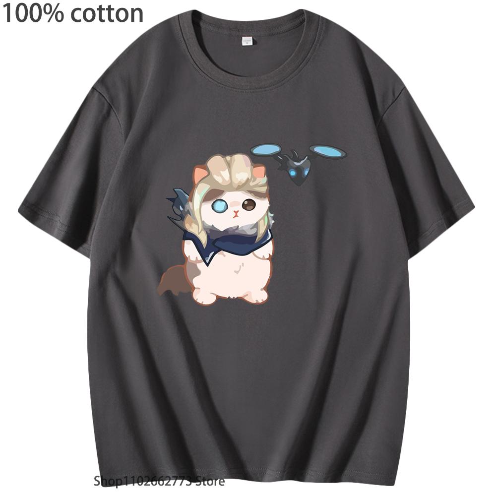Surprised Penguin Valorant T-Shirts Sova Cat Cute Catlorant T Shirt Cotton Minimalist Cartoon Tees Summer Men Tops