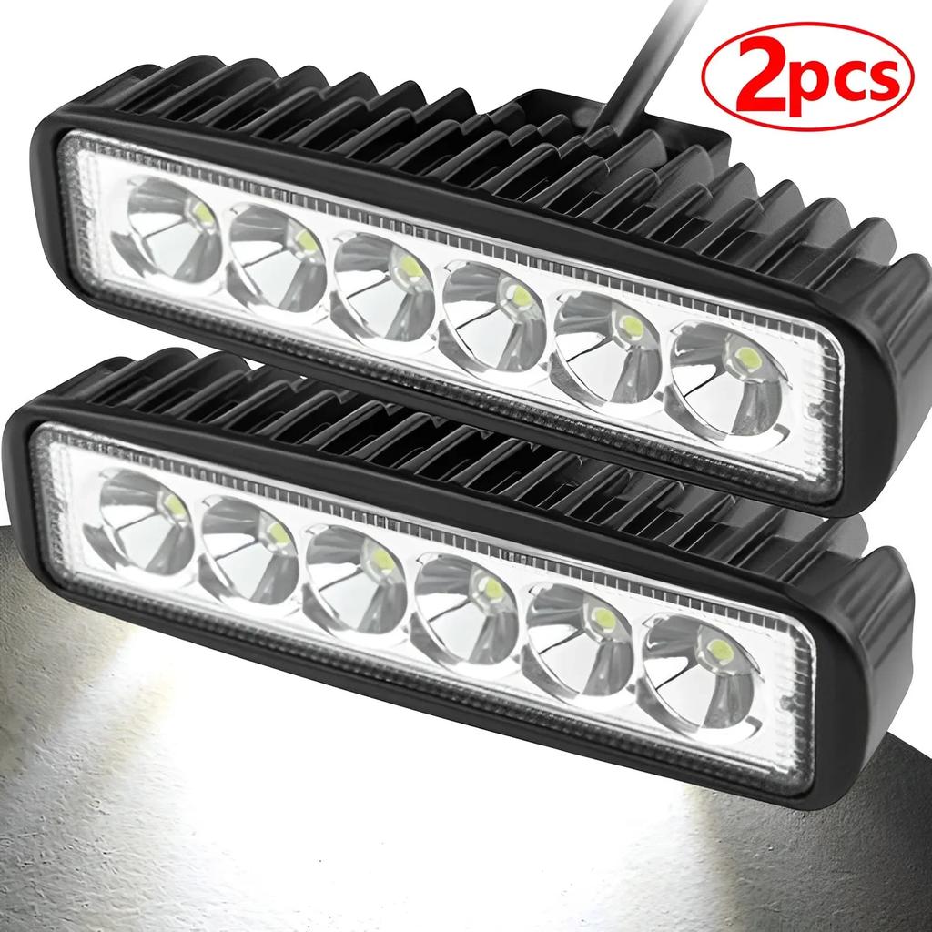 6 LED 18W Car LED Work Light DRL High Brightness Spotlight Offroad Automobile Truck Driving Headlight Fog Lamp 12V