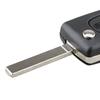 CE0536 Replacement Car Key Fob Shell for Peugeot 207 307 407 308 for Citroen C2 C3 C4 C5 Berlingo, 3 Buttons Flip Case with Uncut VA2 Blade