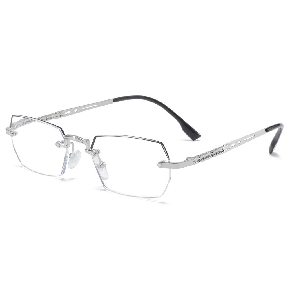 

Винтажная мода Металлическая оправа Безободковые Квадратные Очки Женские Мужские Популярные Для Путешествий Маленькая Оправа Очки серебряный