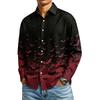Men's Long Sleeve Button Down Halloween Print Shirt for Party Costume