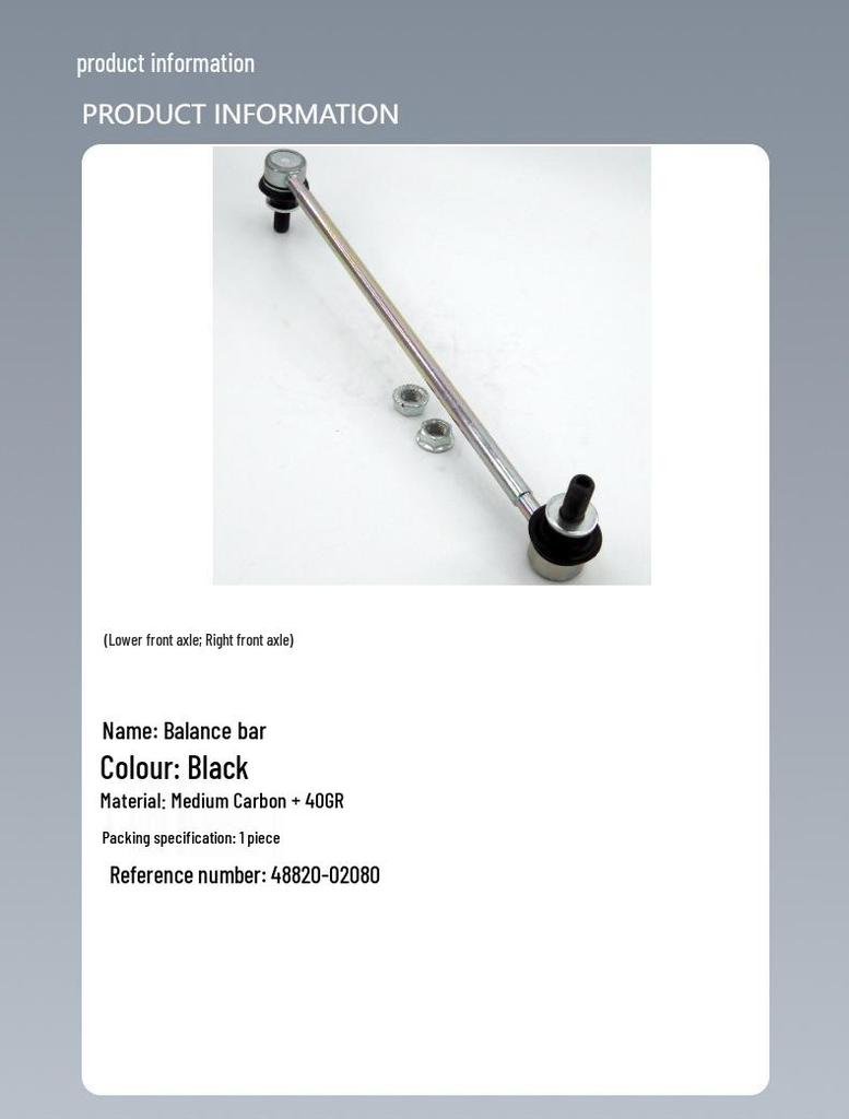 Compatible with Various Toyota Sway and Stabilizer Bars (Inquire for Specific Models)