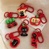 Cute Cartoon Black Cat Christmas Resin Keychain - Heart Bag Charm Ornament