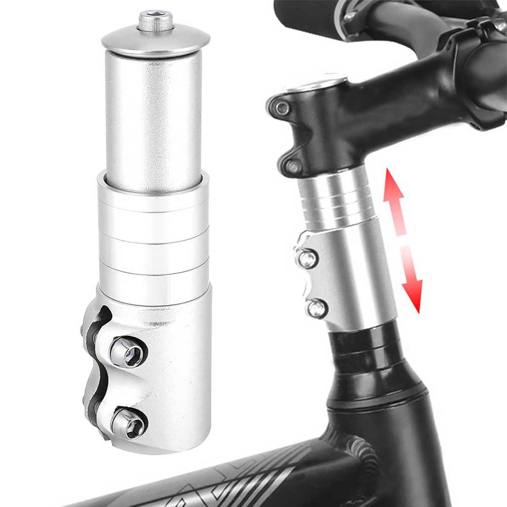 Aluminum Alloy Mountain Bike Stem Extender Handlebar Stem Riser (Silver)
