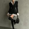 Temperament Commuter Long Sleeve Dress Color Block A-Line Mid-Length Women 2026