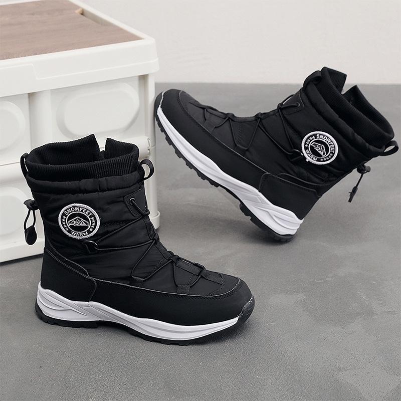 26 Winter snow boots women's snow-proof and non-slip thickened warm cotton shoes couple casual men's shoes
