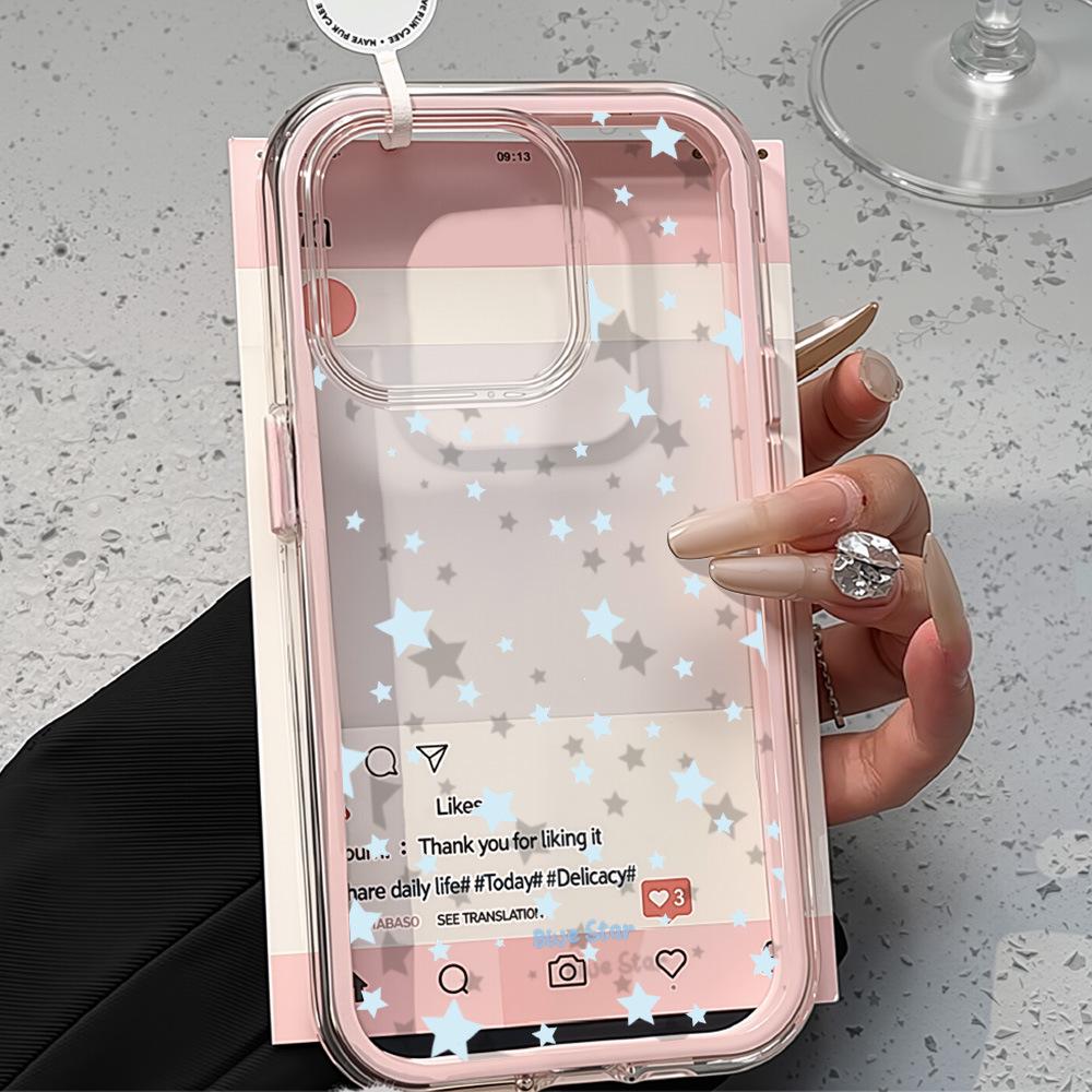 iPhone 17 Niche Full-Screen Stars Two-in-One Case (Compatible with Apple 16/15/14 Large Hole Models)